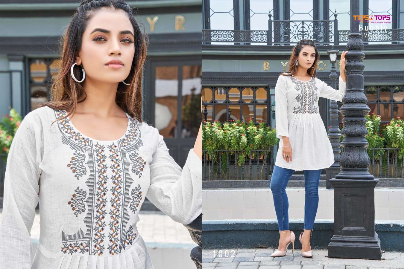 Tips & Tops-Bubbly Vol 06-Rayon-Slub-Embroidery-Work-Western-Short-Top-02